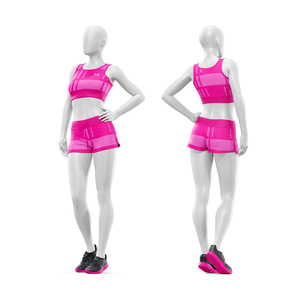 Wear 4 <b>Games</b> Women's Plus Size Quick Dry Anti Wrinkle Four Way Stretch Lightweight Breathable Seamless Sports Bra Shorts Set - Product Image 4