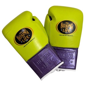 No Boxing No Life Boxing Gloves Green Purple <b>Lace</b>-Up PU Leather Training Gear for Adults - Product Image 6