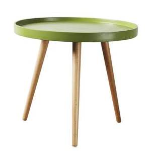 <b>Small</b> <b>Round</b> Coffee <b>Table</b>, Modern Side <b>Table</b> with 3 Stable Legs, Multifunctional Sofa Side <b>Table</b> for Balcony Office (Green) - Product Image 2