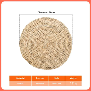 Sous-verres en rotin naturel, taille personnalisée, napperons tressés en osier, style rustique campagnard pour la salle à manger - Product Image 5