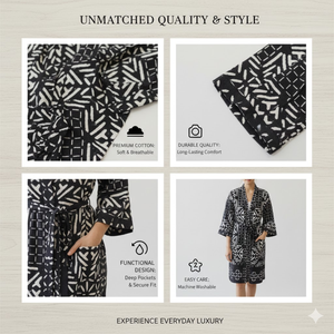 Robe Courte Kimono de Luxe en Coton Filé Premium pour Femme, Col en V, Manches Longues, Broderie Artisanale, Vêtement de Nuit de Luxe, Vente en Gros - Product Image 5