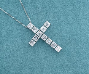 <b>OM</b> GEMS Asscher Diamond Cross <b>Necklace</b> Pendant Christian Faith Pendant Religious Jewelry Pendant 925 Silver Cross Charm Pendant - Product Image 3