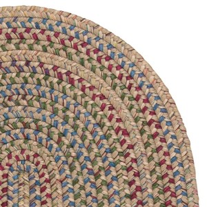 <b>Round</b> Braided <b>Jute</b> Area <b>Rug</b> With Multicolor Striped Pattern Bohemian Style Non Slip Rubber Backing For Living Room - Product Image 6