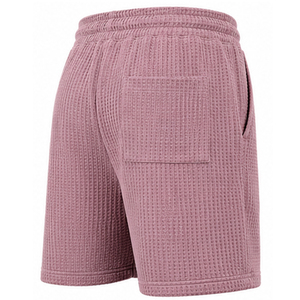 <b>Mens</b> Waffle Knit Sports <b>Shorts</b> Premium Textured Material <b>Elastic</b> <b>Waist</b> Side Pockets Custom Logo Private Label Manufacturer Custo - Product Image 3