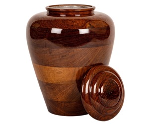 Urna Funeraria de Madera Maciza para Cremación, Acabado en Madera Natural, Duradera, Tamaño Adulto, Redonda, para Cenizas Humanas - Product Image 5