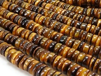 Perle en pierre naturelle œil de tigre marron, lisse et polie, en forme de bouton de roue, 16 pouces, pour la fabrication de bijoux PMEGEMSBEADS