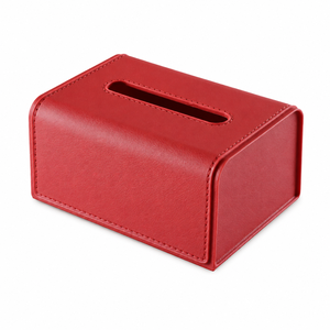 Support de boîte à mouchoirs en cuir en gros, distributeur de serviettes rectangulaire pour voiture, couvercle de mouchoirs en similicuir avec logo personnalisé, décoration de bureau d'hôtel - Product Image 6