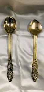 Premium Quality Classic Eco-Friendly Brass <b>Spoons</b> Elegant Salad <b>Serving</b> Customized Home Office Outdoor Business Gifts Lids - Product Image 4