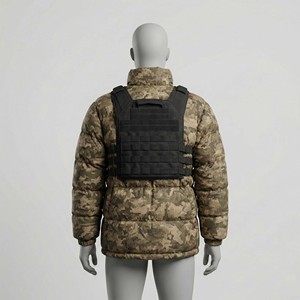 แจ็คเก็ตบอมเบอร์บุใยสังเคราะห์สำหรับผู้ชายแบบขายส่ง สั่งทำได้ คอตั้ง ซิปหน้า สไตล์ทหาร แฟชั่นสตรีทแวร์ สำหรับฤดูใบไม้ร่วง อุ่นสบาย เหมาะกับกิจกรรมกลางแจ้ง พร้อมโลโก้ด้านหน้า - Product Image 2