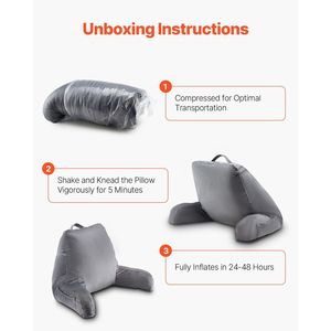 Dimensioni Standard Grey lettura cuscino di riposo del letto triturato Memory Foam 3 tasche corto panno velluto Top manico lavabile per la lettura TV - Product Image 2