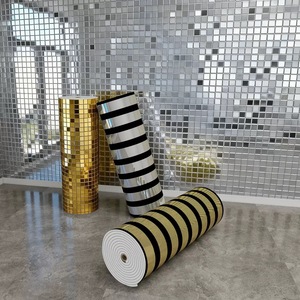 Pannello Murale di Lusso in Marmo IXPE, Adesivo Metallico a Specchio 1,2x3m per <span class=keywords><strong>Soggiorno</strong></span> e Camera da Letto - Product Image 1