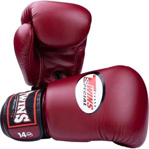 Nouveaux gants de boxe Twins Muay Thai Meroon à fermeture auto-agrippante, 100% cuir de vachette - Product Image 1