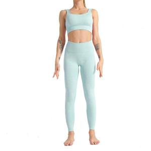 Conjunto Deportivo de Cintura Alta con Color Personalizado para Mujer, Sujetador Deportivo de Doble Capa, Leggings de Gimnasio, Pantalones Cortos a Rayas, Conjunto de Yoga - Product Image 3