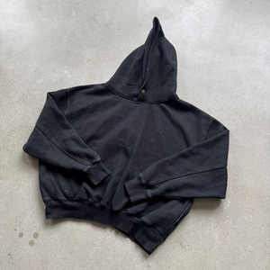 Oferta Especial Sudadera con Capucha de Algodón Polar para Hombre, de Gramaje Pesado, Lisa, de Corte Holgado, con Lavado Ácido y Efecto Vintage, Corta y Oversize - Product Image 3