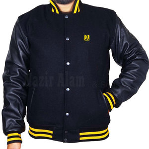 Blouson Letterman Homme en Cuir Véritable avec Manches en Cuir et Corps en Laine – Veste Décontractée Moderne - Product Image 2