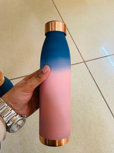 Blue Matte <b>Copper</b> Water <b>Bottle</b> Pure <b>Copper</b> <b>Drinking</b> <b>Bottle</b> Leak Proof Reusable Ayurvedic Water <b>Bottle</b> Travel <b>Bottle</b> - Product Image 3
