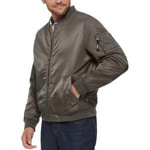 Custom Unisex Winter High Street Soft Shell Bomber <b>Jacket</b> Turn-down Collar Zipper Closure OEM Service <b>Heated</b> Embroidery Front - Product Image 2
