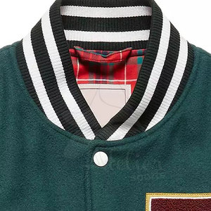 Veste universitaire à col montant avec broderie personnalisée en chenille et logo frontal - Product Image 3