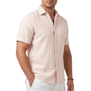 Chemise décontractée à manches courtes, boutonnée, à motif à carreaux, pour adulte, en tissu tricoté 100% coton, écologique, infroissable, export BD - Product Image 6