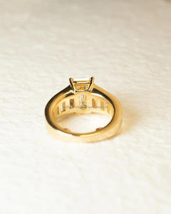 Igi/gia จลาปเพชรที่ปลูกในแนววินเทจ14K กอลก์แต่งงาน/แหวนหมั้นใส่ได้ทั้งชายและหญิงทองคำขาวละเอียดสำหรับวันครบรอบ - Product Image 4