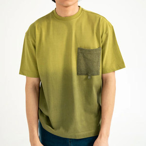 T-shirts pour hommes à deux couleurs contrastées, légers, coupe régulière, col rond, mélange polyester/coton, respirants, séchage rapide, écologiques - Product Image 2