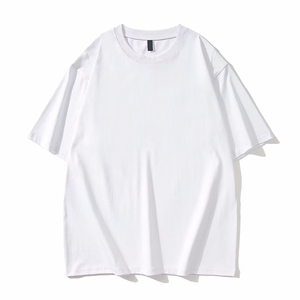 Camiseta de algodón extragrande para hombre, cuello redondo, manga corta, color liso, tejido de punto, estilo casual urbano - Product Image 2