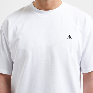 Camiseta Blanca de Manga Corta para Hombre, Cuello Redondo, Corte Regular, 100% Algodón Jersey, Color Liso, Tejido de Punto - Product Image 3