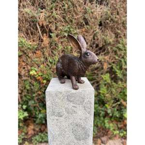 Figura Decorativa de Conejo de Bronce para Decoración de Pascua, Accesorios de Jardín, Artesanía en Metal - Product Image 2