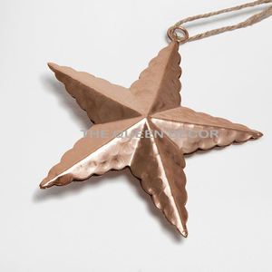 Antique Finished Metal Hanging Star Ornaments For Home Christmas X Mas Tree Decorative Hanging Fabric Santa Clause Electric - Product Image 1