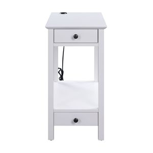 Consolle USB Bianca con Vano Portaoggetti, Elemento Decorativo - Product Image 3