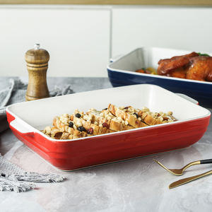 Plat de cuisson en verre/céramique avec revêtement céramique, résistant au four et au congélateur, élégant, pour cuisine, plat à gratin, passe au lave-vaisselle, plat profond - Product Image 2