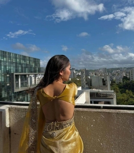 Sari de Tela Bordada Estilo Bollywood KV - Product Image 3