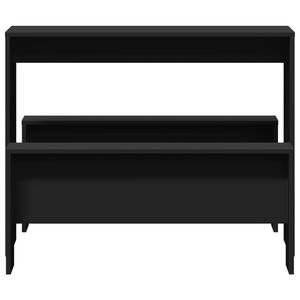 La sala da pranzo in legno ingegnerizzato nero 3 pezzi comprende tavolo e panca - Product Image 4
