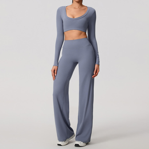 Conjunto Deportivo de Yoga para Mujer con Logotipo Personalizado, Transpirable, Ecológico, de Secado Rápido, Cintura Alta, Spandex/Nailon - Product Image 4