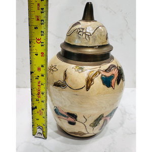 Pot à gingembre en métal avec couvercle, motif floral sur le dessus, pot de rangement décoratif de haute qualité pour la décoration de mariage, fournitures pour tables de maison - Product Image 6