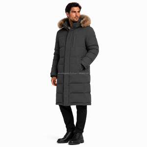 Manteau long matelassé oversize pour homme, veste d'hiver streetwear, épaisse et chaude, fournisseur de mode, service OEM - Product Image 3