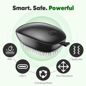 Cepillo Eléctrico para Limpieza de Frutas y Verduras Sonic, 8,000 Vibraciones/Min, Impermeable, 3 Modos, Grado Alimenticio - Product Image 1