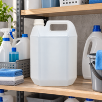 Bidon en plastique HDPE naturel de 5 L avec bouchon et revêtement intérieur |   Conteneur de stockage de liquides ménagers résistant aux produits chimiques avec poignée