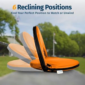 Waterproof Reclining Stadium <b>Seat</b> <b>Cushion</b> 6 Position Adjustable Comfort for <b>Outdoor</b> Use - Product Image 5