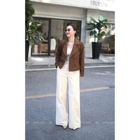 Manteau trench coupe-vent en coton tissé à double boutonnage pour femme, col en V, manches longues, style péplum, automne-hiver, vente en gros B8045