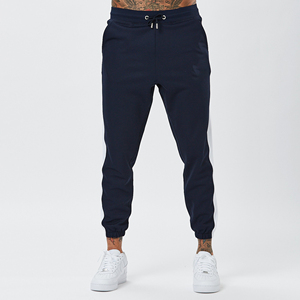 Survêtement bleu marine pour homme, col montant, couleur unie, fermeture éclair sur le devant, pantalon de survêtement décontracté avec poches latérales, vêtements d'automne - Product Image 4