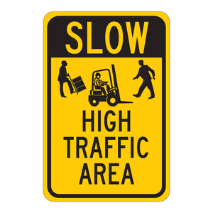Panneau de signalisation de sécurité Brady SLOW pour zones à fort trafic - Panneau d'avertissement intérieur/extérieur en polycarbonate - Product Image 2