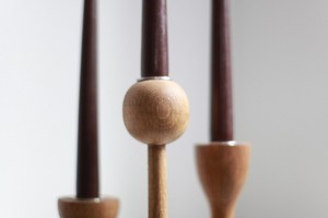 Wooden Candlestick Holder Tapered Design Ball Shape Home Decorative Tabletop Accent By Universal Overseas INDIA - Product Image 6