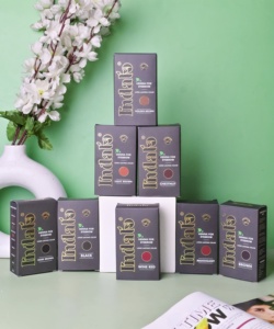 Indian Bulk Herbal Eyebrow Henna Tint Color de caoba Polvo natural semipermanente OEM Fabricante de etiqueta privada - Product Image 4