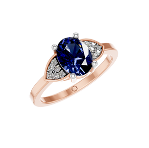 Elegante Anillo de Compromiso con Zafiro de Corte Oval Clásico Certificado por IGI, Engaste de Diamantes, Oro de 14K y 18K, Personalizado, OEM, ODM, Venta al por Mayor - Product Image 1