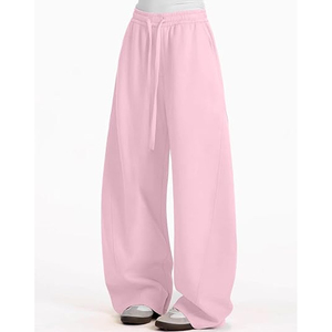 Pantalon de survêtement décontracté pour femme, coupe large, doublure polaire respirante, écologique, 360g, en coton élastique, idéal pour l'entraînement hivernal - Product Image 3