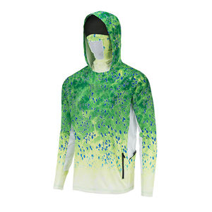 Camiseta con Capucha de Pesca Personalizada con Logotipo, Talla Grande, Manga Larga, Poliéster, Secado Rápido, Ligera, Protección Solar UPF50+, Venta al Por Mayor - Product Image 2