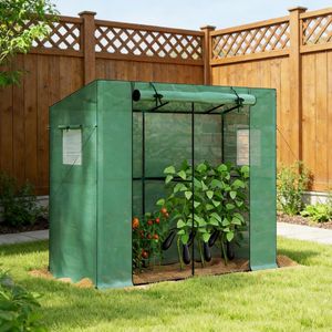Grande Serra da Giardino Moderna Pop-up in Acciaio Zincato con Telaio in Legno/Acciaio e Materiale in PVC/Vetro per la Crescita delle Piante all'Aperto - Product Image 1