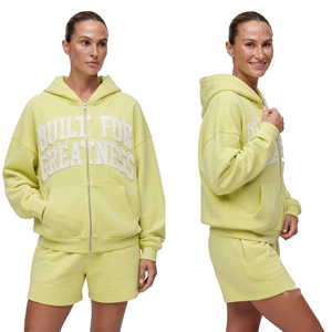 Ensemble de shorts amples en molleton de coton 450 avec fermeture éclair pour femme, broderie personnalisée, shorts en molleton de coton épais, deux pièces pour femme - Product Image 4