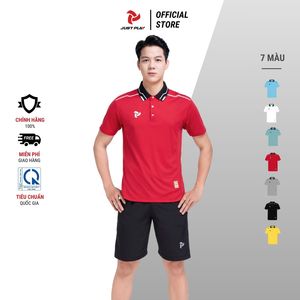Polo respirant en polyester pour homme, manches courtes, vêtements de sport, 7 couleurs disponibles, POLO MOTION JUST PLAY - Product Image 1